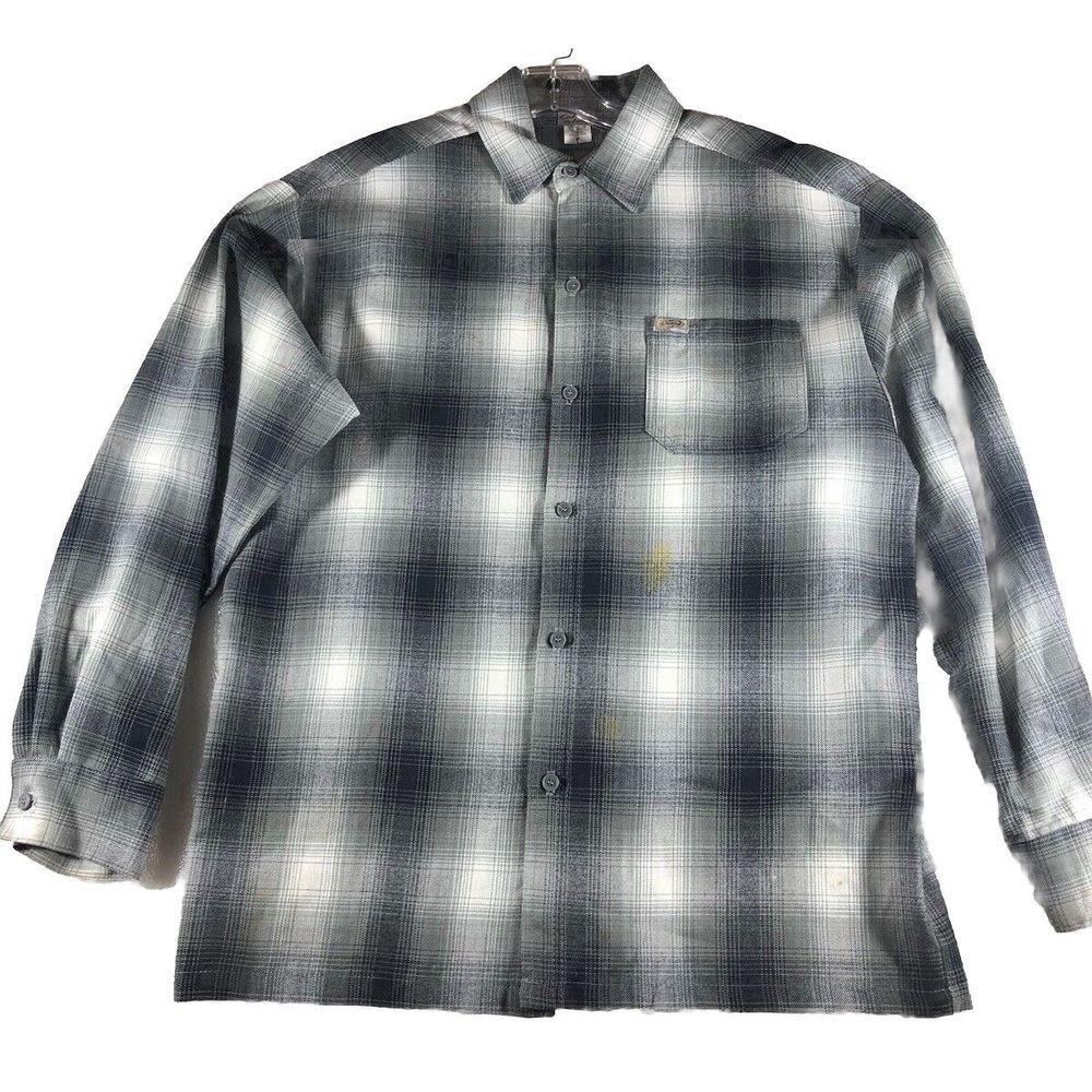 VTG CalTop Plaid Flannel Shirt Men's Medium Ombre Button Up Cholo THRASHED USA